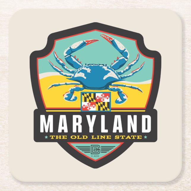 State Pride | Maryland Square Paper Coaster (Front)