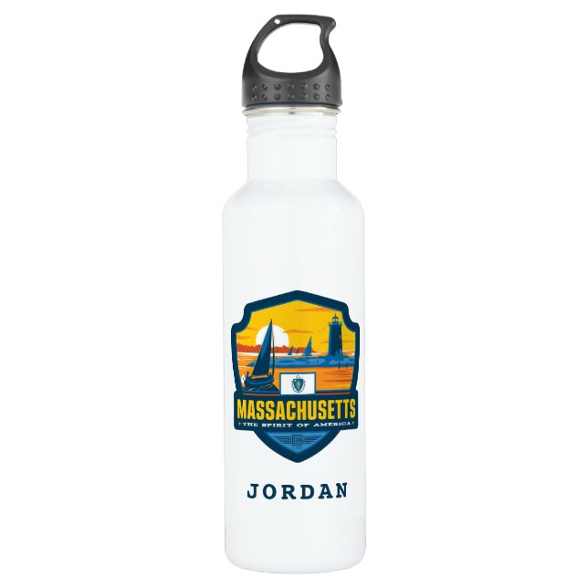 State Pride | Massachusetts 710 Ml Water Bottle (Front)