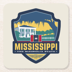 State Pride   Mississippi Square Paper Coaster