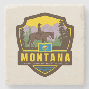 State Pride   Montana Stone Coaster