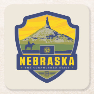 State Pride   Nebraska Square Paper Coaster