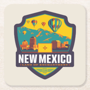 State Pride   New Mexico Square Paper Coaster