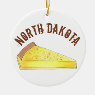 State Pride North Dakota Kuchen Cake Slice Ceramic Tree Decoration