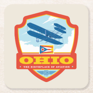 State Pride   Ohio Square Paper Coaster