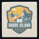 State Pride | Rhode Island Stone Coaster<br><div class="desc">Anderson Design Group is an award-winning illustration and design firm in Nashville,  Tennessee. Founder Joel Anderson directs a team of talented artists to create original poster art that looks like classic vintage advertising prints from the 1920s to the 1960s.</div>