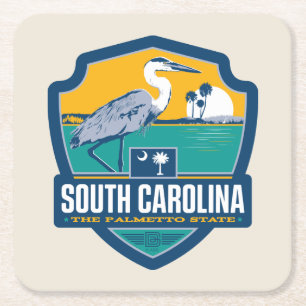 State Pride   South Carolina Square Paper Coaster