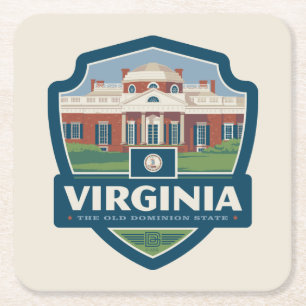 State Pride Virginia Square Paper Coaster