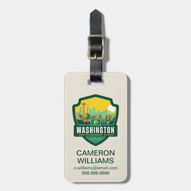 State Pride | Washington Luggage Tag (Front Vertical)