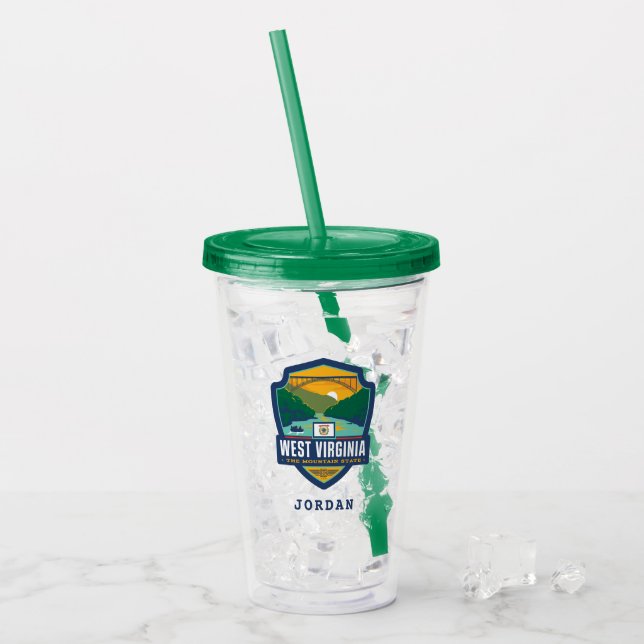 State Pride | West Virginia Acrylic Tumbler (Front Ice)