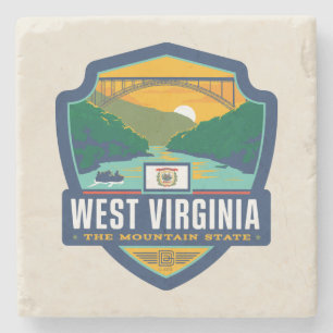State Pride West Virginia Stone Coaster