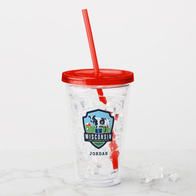 State Pride | Wisconsin 2 Acrylic Tumbler (Front Ice)