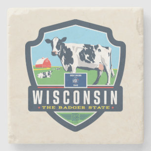 State Pride   Wisconsin 2 Stone Coaster
