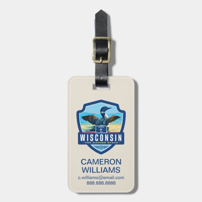 State Pride | Wisconsin Luggage Tag (Front Vertical)