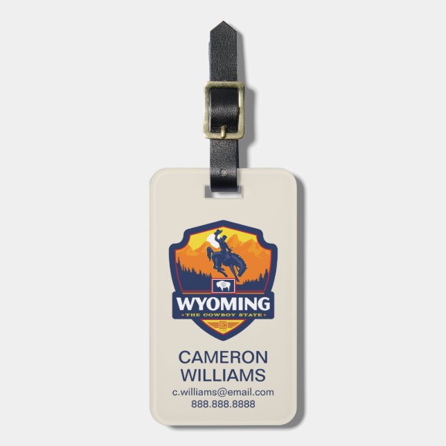 State Pride | Wyoming Luggage Tag (Front Vertical)