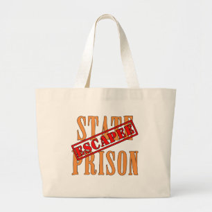 State Prison Escapee Halloween Humour Large Tote Bag
