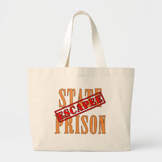 State Prison Escapee Halloween Humour Large Tote Bag (Front)