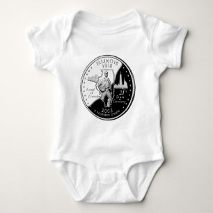 State Quarter of Illinois Reverse Side Faux Baby Bodysuit