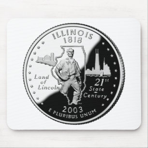State Quarter of Illinois Reverse Side Faux Mouse Mat