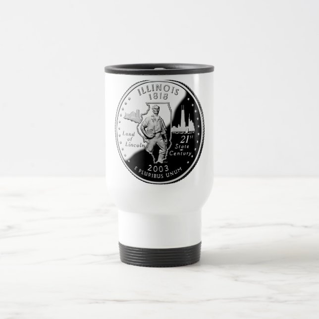 State Quarter of Illinois Reverse Side Faux Travel Mug (Center)