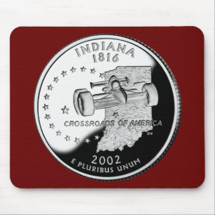 State Quarter of Indiana Reverse Side Faux Mouse Mat