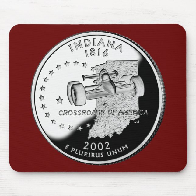 State Quarter of Indiana Reverse Side Faux Mouse Mat (Front)