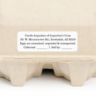 State Requirements for Home Coop Egg Carton Label