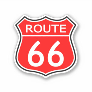 State Route 66 Travel Sticker Red