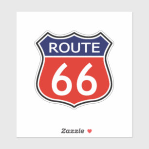 State Route 66 Travel Sticker Red And Blue