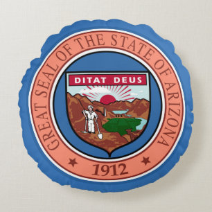 State seal of Arizona Round Cushion