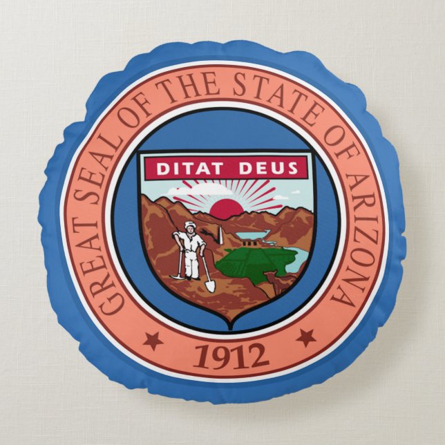 State seal of Arizona Round Cushion (Front)