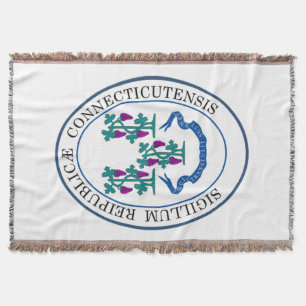 State seal of Connecticut Throw Blanket