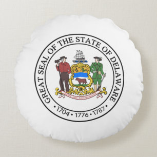 State seal of Delaware Round Cushion