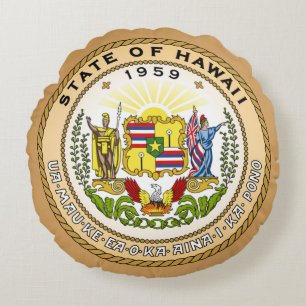State seal of Hawaii Round Cushion