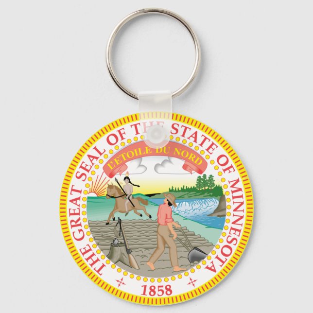 State Seal of Minnesota Key Ring (Front)