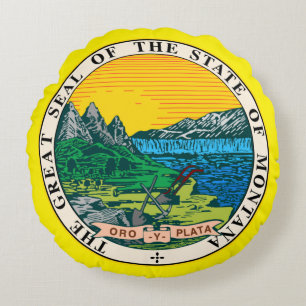 State seal of Montana Round Cushion