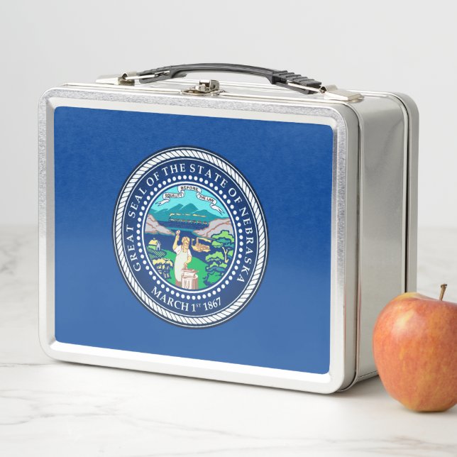 State Seal of Nebraska Golf Head Cover Metal Lunch Box (In Situ)