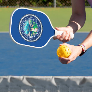 State Seal of Nebraska Pickleball Paddle