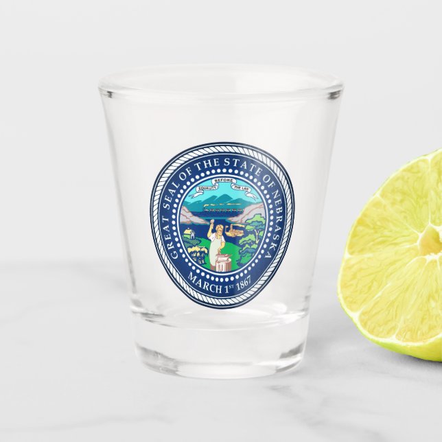 State Seal of Nebraska Shot Glass (Front)