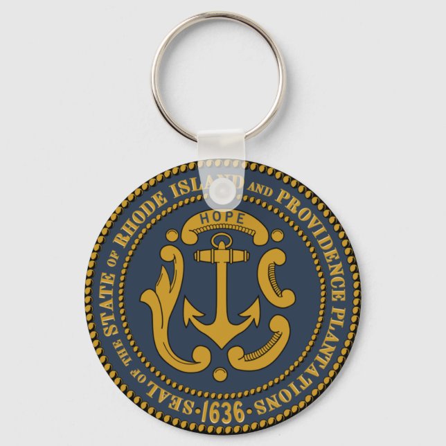 State Seal of Rhode Island Key Ring (Front)
