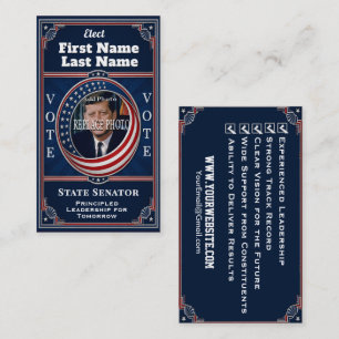 State Senator Political Election Business Card