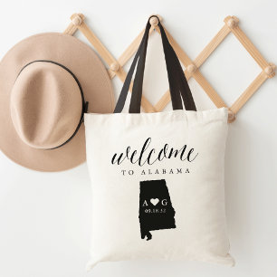 State Silhouette Wedding Welcome Tote   Alabama Bag