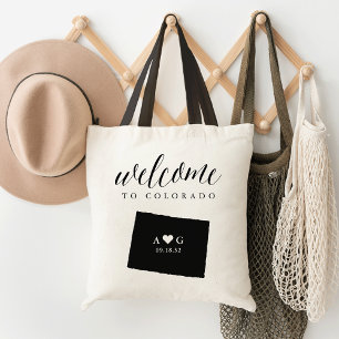State Silhouette Wedding Welcome Tote   Colorado