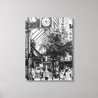 State St Scene| Black and White Portrait Canvas