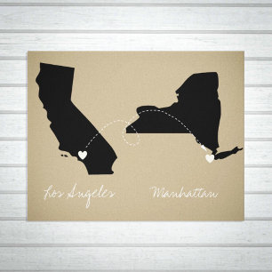 State to State love or moving Canvas Print