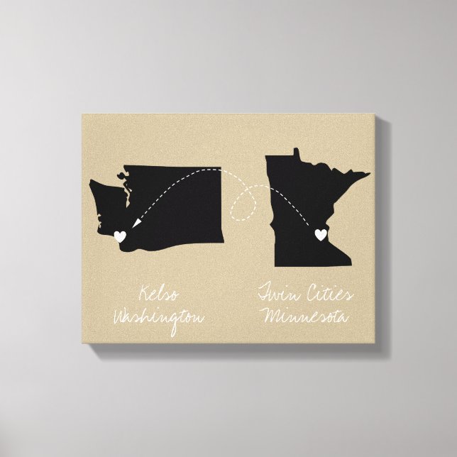 State to State love or moving Canvas Print (Front)