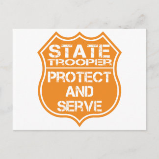 State Trooper Badge Protect and Serve Postcard