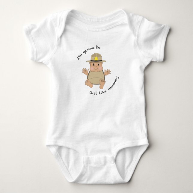 State trooper mummy baby bodysuit (Front)
