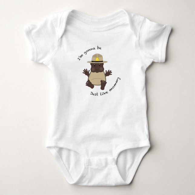 State trooper mummy baby bodysuit (Front)