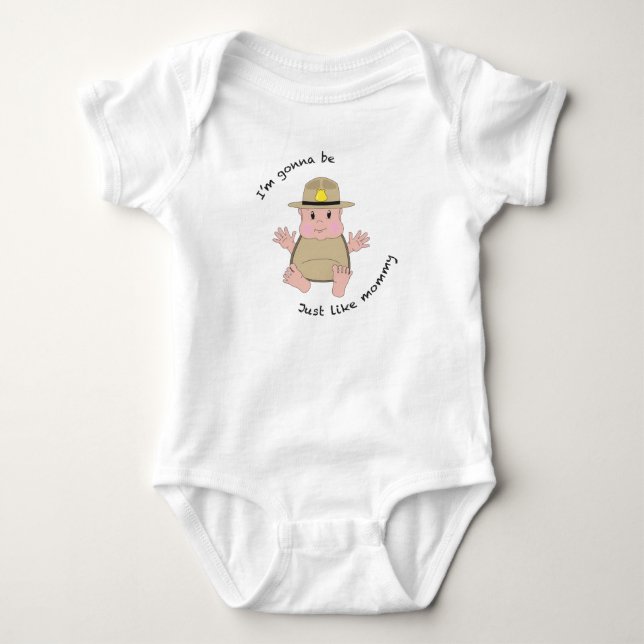State trooper mummy baby bodysuit (Front)