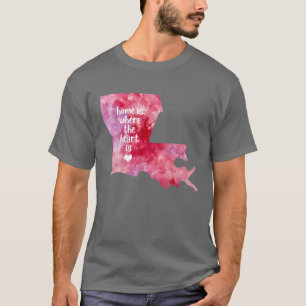 state USA Map watercolor blue Baton Rouge LA water T-Shirt
